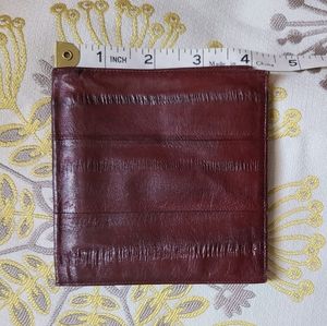 Burgundy Men's Eel Skin Wallet
